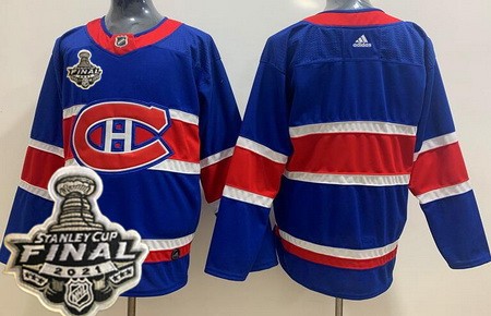 Men's Montreal Canadiens Blank Blue Special 2021 Stanley Cup Finals Authentic Jersey