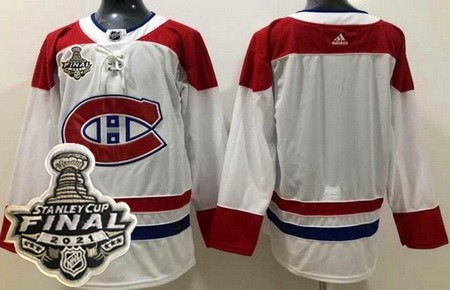 Men's Montreal Canadiens Blank White 2021 Stanley Cup Finals Authentic Jersey