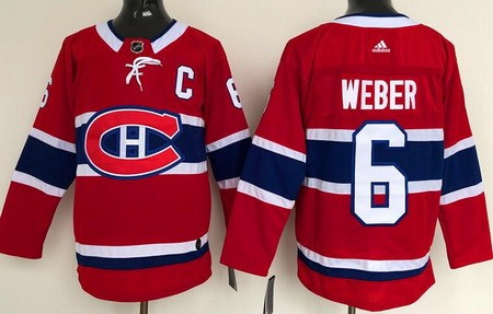 Men's Montreal Canadiens #6 Shea Weber Red Authentic Jersey