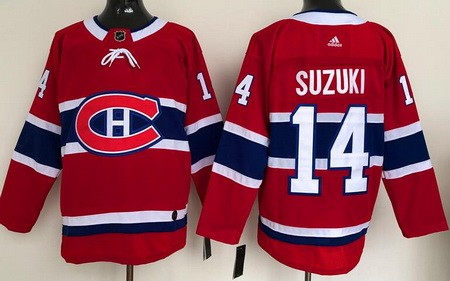 Men's Montreal Canadiens #14 Nick Suzuki Red Authentic Jersey
