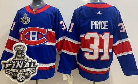 Men's Montreal Canadiens #31 Carey Price Blue Special 2021 Stanley Cup Finals Authentic Jersey