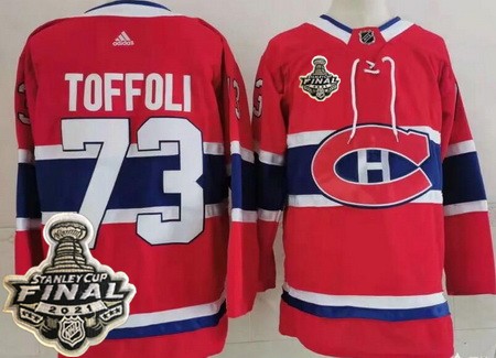Men's Montreal Canadiens #73 Tyler Toffoli Red 2021 Stanley Cup Finals Authentic Jersey
