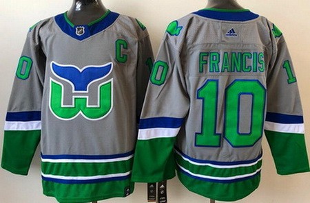 Men's Hartford Whalers #10 Ron Francis Gray 2021 Reverse Retro Authentic Jersey
