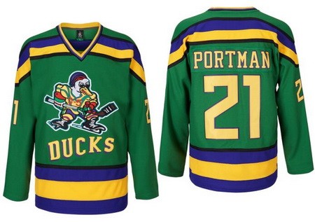 Men's Anaheim Ducks #21 Dean Portman Green Movie Hockey Jersey