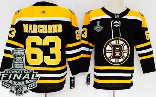 Women's Boston Bruins #63 Brad Marchand Black 2019 Stanley Cup Finals Jersey