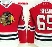 Women Blackhawks #65 Andrew Shaw Red Home Stitched NHL Jersey