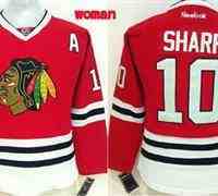 Women Chicago Blackhawks #10 Patrick Sharp Red Home Stitched NHL Jersey