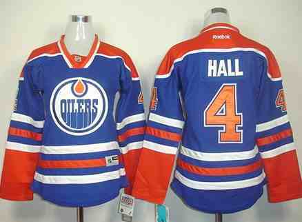 Edmonton Oilers 4 hall blue women jerseys
