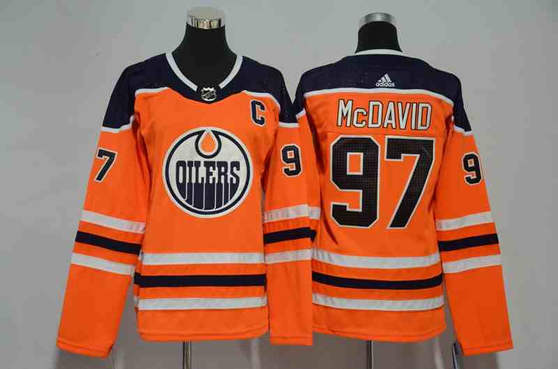Oilers 97 Connor McDavid Orange Women Adidas Jersey