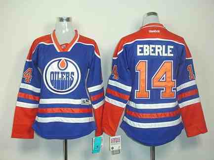 Edmonton Oilers 14 Eberle blue women jerseys