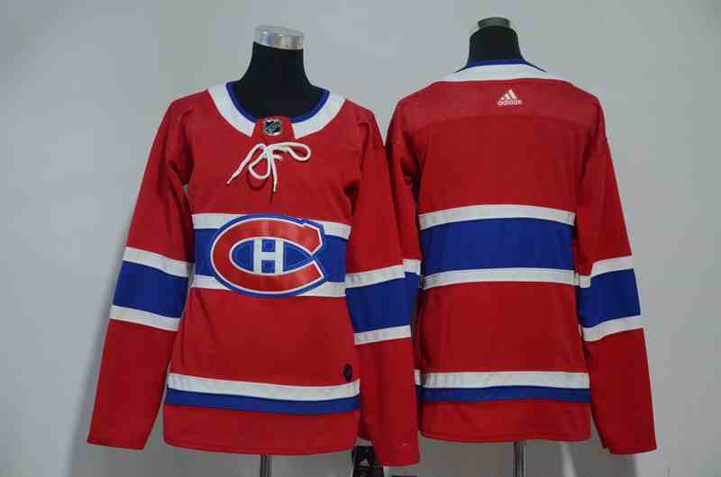 Canadiens Blank Red Women Adidas Jersey