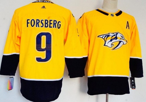 Women's Nashville Predators #9 Filip Forsberg Yellow Jersey