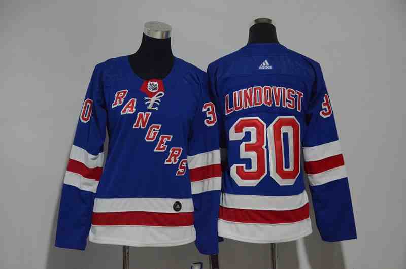 Rangers 30 Henrik Lundqvist Blue Women Adidas Jersey