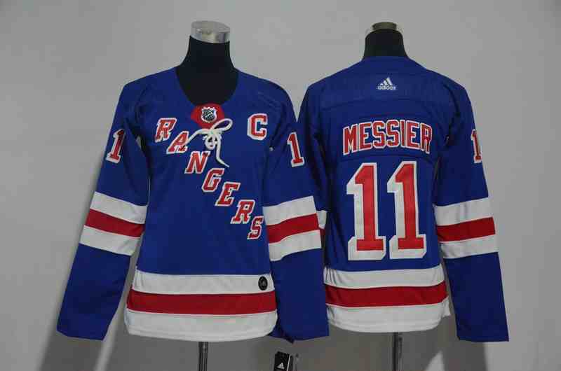 Rangers 11 Mark Messier Blue Women Adidas Jersey