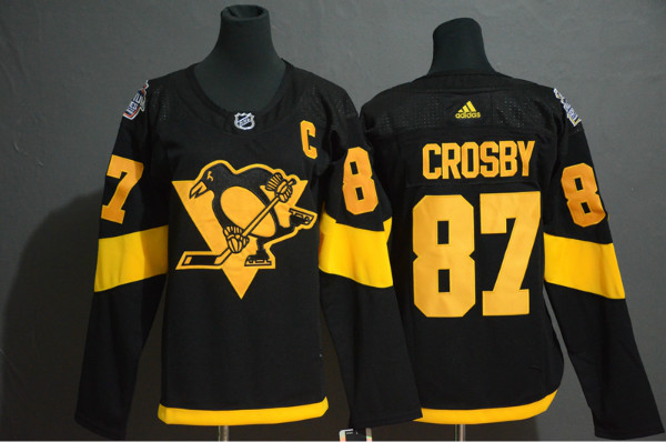Penguins 87 Sidney Crosby Black Women 2019 NHL Stadium Series Adidas Jersey