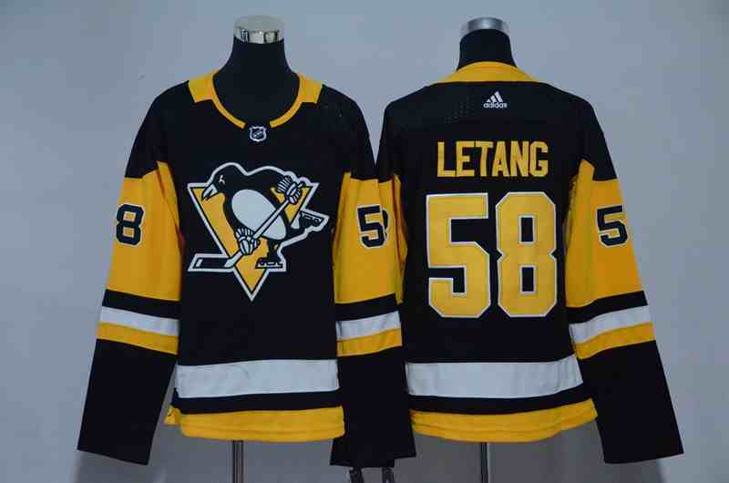 Penguins 58 Kris Letang Black Women Adidas Jersey