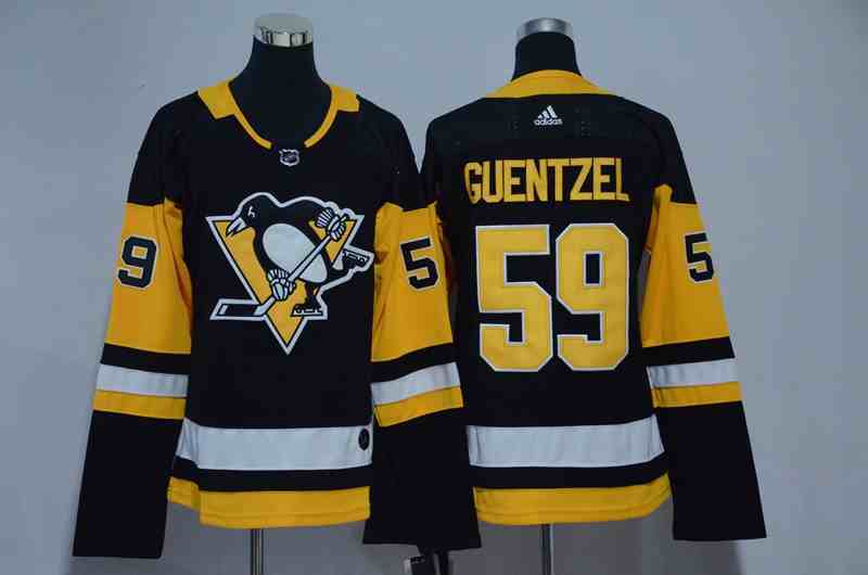 Penguins 59 Jake Guentzel Black Women Adidas Jersey