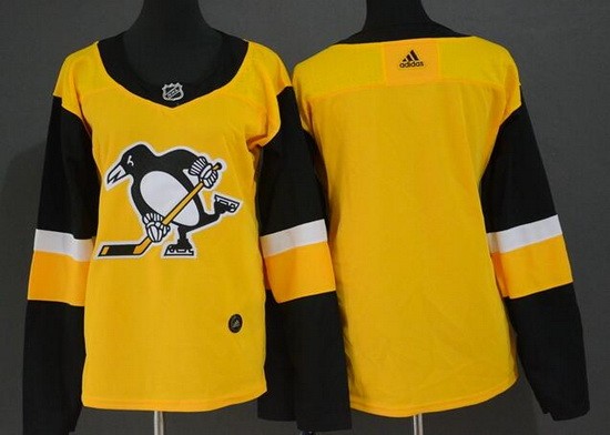 Women's Pittsburgh Penguins Blank Yellow Alternate Jersey