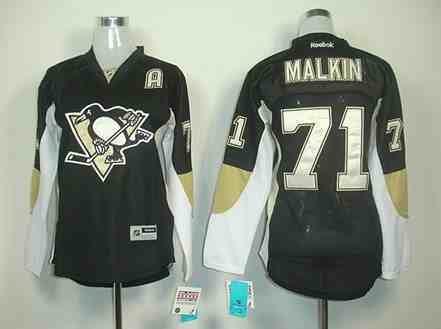 Pittsburgh Penguins 71 Malkin black women jerseys