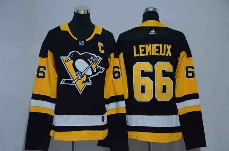 Penguins 66 Mario Lemieux Black Women Adidas Jersey
