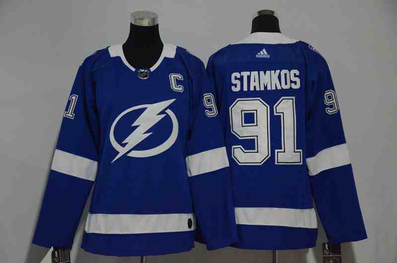 Lightning 91 Steven Stamkos Blue Women Adidas Jersey
