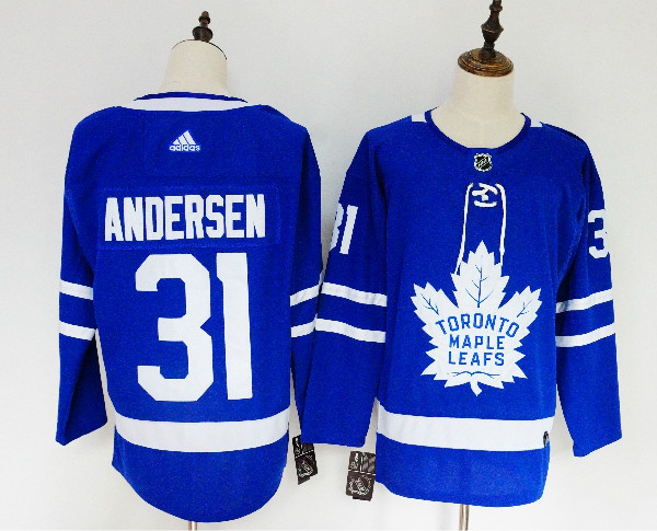 Maple Leafs 31 Frederik Andersen Blue Women Adidas Jersey