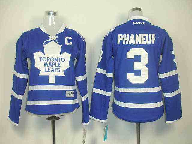 Maple Leafs #3 Dion Phaneuf Women's Embroidered Blue NHL Jersey