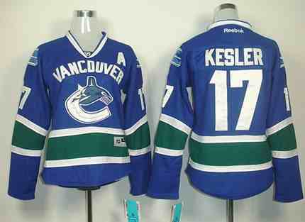Vancouver Canucks 17 KESLER blue women jerseys