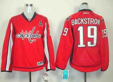 Washington Capitals 19 Backstrom red women jerseys