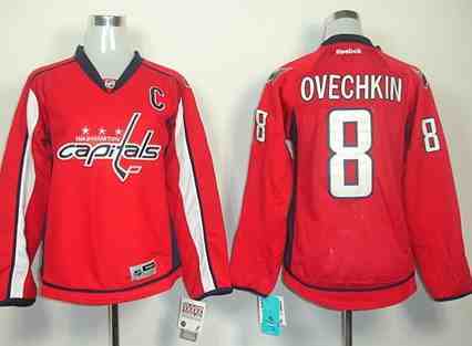 Washington Capitals 8 Ovechkin red women jerseys