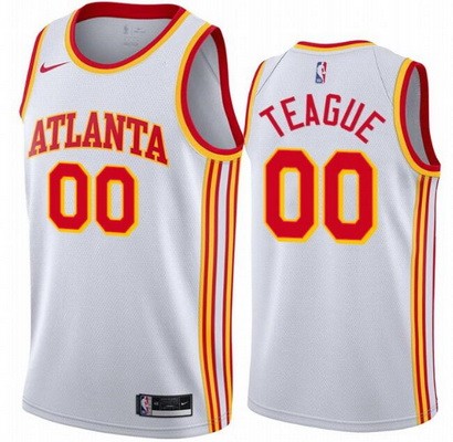 Atlanta Hawks Customized #00 Jeff Teague White Association Stitched Swingman Jersey