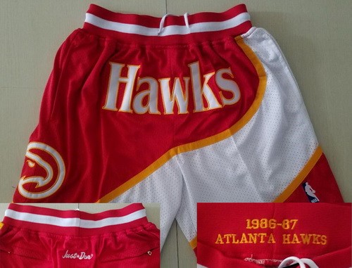 Men's Atlanta Hawks Red 1986 Just Don Shorts