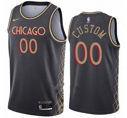 Chicago Bulls Customized Black 2021 City Stitched Swingman Jersey