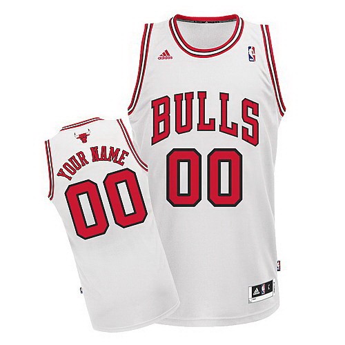 Chicago Bulls Customized White Swingman Adidas Jersey