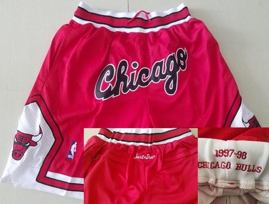 Men's Chicago Bulls Red 1997 Just Don 2nd Swingman Shorts