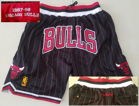 Men's Chicago Bulls Black Stripes 1997 Just Don Swingman Shorts