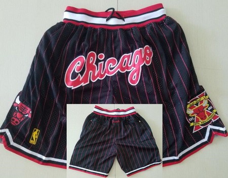Men's Chicago Bulls Black Stripes 10th Anniversary Just Don Shorts
