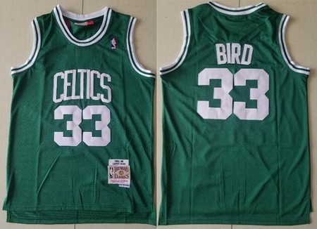 Men's Boston Celtics #33 Larry Bird Green 1985 Hollywood Classic Swingman Jersey