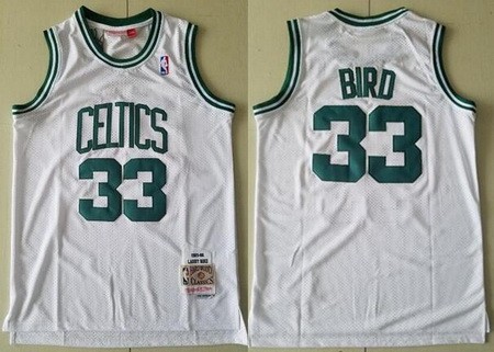 Men's Boston Celtics #33 Larry Bird White 1985 Hollywood Classic Swingman Jersey