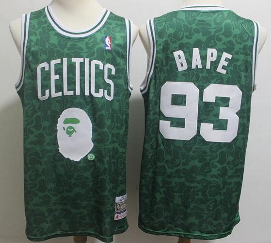 Men's Boston Celtics #93 Bape Green Swingman Jersey