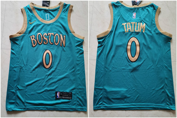 Men's Boston Celtics #0 Jayson Tatum Blue 2019-20 City Edition Swingman Jersey