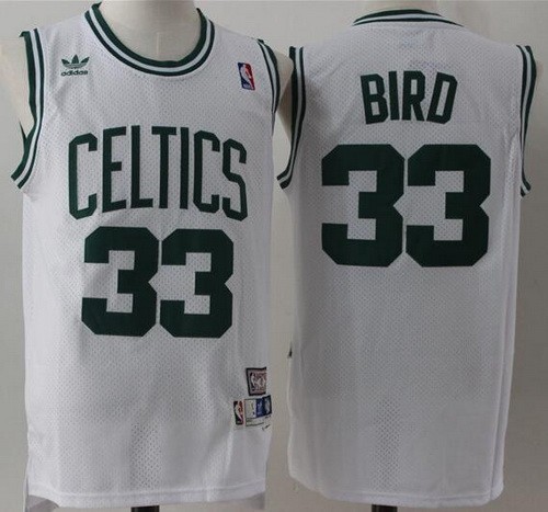 Men's Boston Celtics #33 Larry Bird White Hollywood Classic Swingman Jersey
