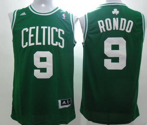 Men's Boston Celtics #9 Rajon Rondo Green Swingman Jersey