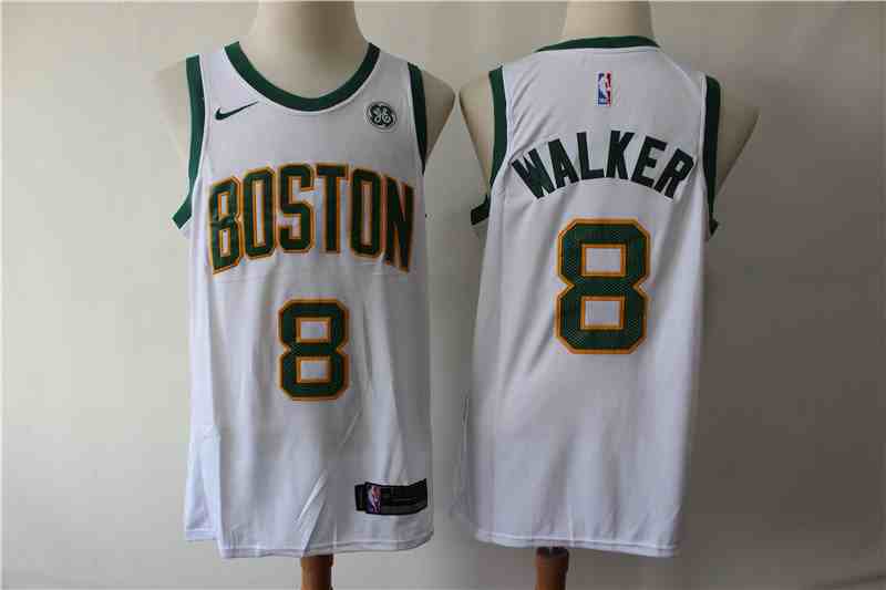 Men's Boston Celtics #8 Kemba Walker White City Edition Nike Swingman Jersey