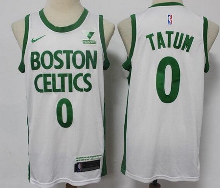 Men's Boston Celtics #0 Jayson Tatum White 2021 City Icon Sponsor Swingman Jersey
