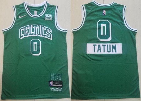 Men's Boston Celtics #0 Jayson Tatum Green City Diamond 75th Icon Sponsor Swingman Jersey