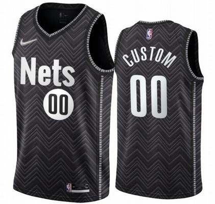 Brooklyn Nets Customized Black Earned Stitched Swingman Jersey
