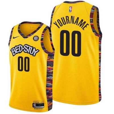 Brooklyn Nets Customized Yellow 2021 City Stitched Swingman Jersey