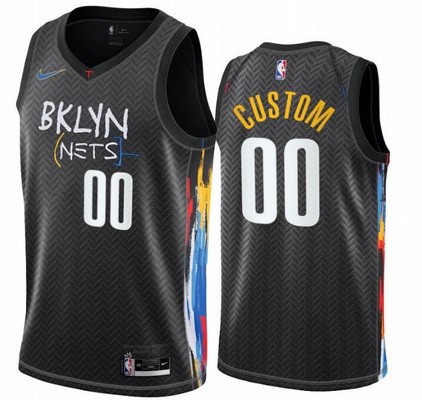 Brooklyn Nets Customized Black 2021 City Stitched Swingman Jersey