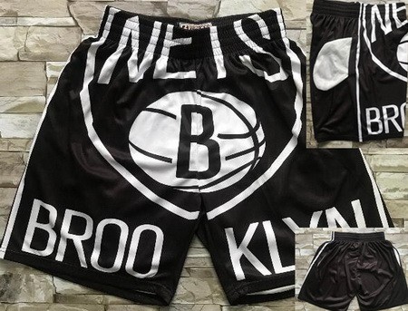 Men's Brooklyn Nets Black Laser Printing Shorts